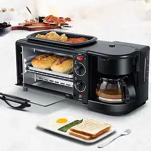 High Effciency Electric Bear Beach Mini Multi Function Bread Sandwich Grill Breakfast Maker Machine 3 in 1 Breakfast Makers