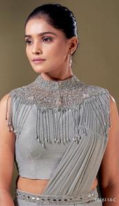 Chemisier sarouel métallique importé, élégant et moderne, prêt à porter - Product Image 4