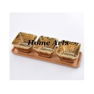 Serveur à noix en acier inoxydable martelé avec plateau, qualité supérieure, taille personnalisée, serveur à noix par Home Arts - Product Image 3