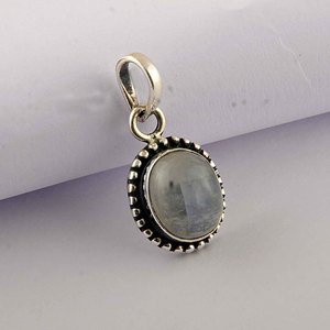 Colgante de piedra lunar arcoíris, joyería hecha a mano de Plata de Ley 925 sólida, colgantes de inspiración cristiana de plata fina al por mayor para mujer - Product Image 4