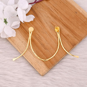 Boucles d'oreilles en laiton plaqué or jaune faites à la main bijoux boucles d'oreilles à la mode boucles d'oreilles délicates cadeaux d'anniversaire bijoux - Product Image 4