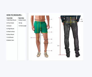 Pantalon en toile et cuir pour homme, personnalisé avec logo, léger, respirant, écologique, coupe droite, taille mi-haute, pour usage décontracté - Product Image 3