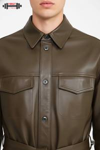 Veste bomber en cuir véritable et velours côtelé pour femme, haut de gamme, nouvelle collection 2025, hiver, luxe, col rabattu, motif rayé - Product Image 4