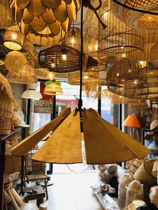 Lampe suspendue en bois de qualité supérieure 99 données en or lumière LED en bambou naturel E27 Base pour l'éclairage de la cuisine à manger - Product Image 2