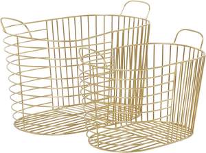 Eco-Friendly Metal Square <b>Food</b> Storage <b>Basket</b> with Handles Multifunction Design - Product Image 5