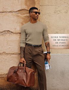 Suéteres de Punto para Hombre, de Alta Calidad, Mezcla de Poliéster/Algodón, Transpirables, Antipilling, Tallas Grandes - Product Image 1
