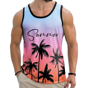 Camiseta sin mangas personalizada para gimnasio para hombre, camiseta de entrenamiento sublimada de secado rápido transpirable del proveedor al por mayor, tejido de punto - Product Image 1