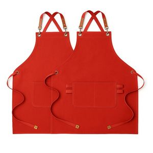 Delantal de Trabajo Resistente con Tirantes Cruzados, Sin Mangas, Protección UV, Impermeable, Resistente al Aceite, con Bolsillo y Logotipo Personalizado (Material de Cuero) - Product Image 3