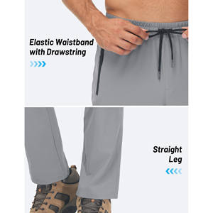 Pantalons pour hommes en tricot extensible dans les 4 sens de haute qualité avec logo personnalisé Joggers d'entraînement en polaire athlétique surdimensionnés avec poches Pantalons pour hommes - Product Image 2