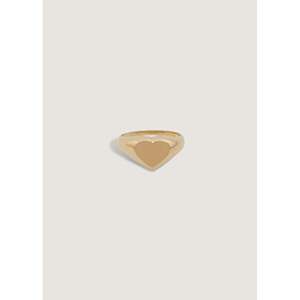 Bold Heart Signet <b>Ring</b> Trendy 18K Gold and Rose-Gold Plated Casual Style with Invisible Setting Inlay Perfect Gift - Product Image 1