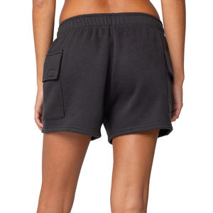 Shorts streetwear pour femmes, taille haute, 100% coton, avec poches cargo latérales, taille élastique, vêtements décontractés d'été, OEM/ODM - Product Image 5