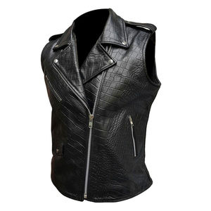 Fabricants et fournisseurs Gilet en cuir pour hommes Gilet en cuir pour motocyclistes Gilet en cuir à la mode Fabriqué au Pakistan - Product Image 1