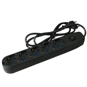 Multisocket 5 uscite spina universale 16A 1.5 metri cavo nero con pacco protezione per bambini 1 ciabatte - Product Image 1