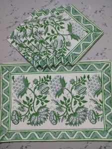 Servilletas de tela de algodón con estampado floral de bloque de mano indio, fiesta en casa para eventos de boda, juego de servilletas de cena con estampado mixto de 18*18 pulgadas. - Product Image 4