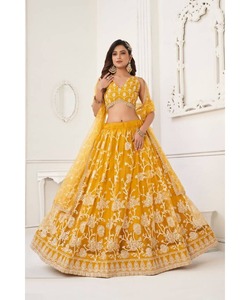 Lavish Pink Lahenga Choli for Girls Wedding Bridal Wear With Heavy <b>Embroidery</b> Pearl Work and Designer Velvet Frock Dress - Product Image 3