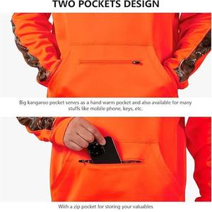 Couleur orange à manches longues Performance chasse pêche porter des sweats à capuche en gros meilleure vente vêtements de sport pêche chasse vêtements - Product Image 5