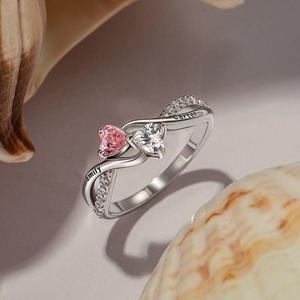 Bague de promesse personnalisée en acier inoxydable gravé avec placage or rose - Product Image 4