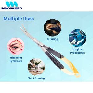 Ciseaux à ressort micro-courbés noirs et dorés en acier inoxydable, outil de précision pour la broderie, la couture et les soins des ongles - Product Image 6