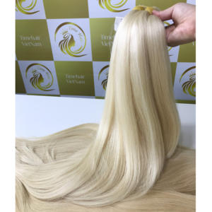 Blond clair 24in Extensions de cheveux alignés sur les cuticules couleur blanche Bundles de cheveux humains brésiliens 100 grammes vietnamiens - Product Image 1