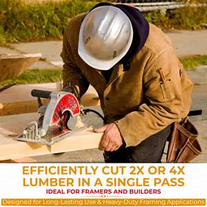 เลื่อยวงเดือนแมกนีเซียมขนาด 10-1/4 นิ้ว แบบใช้ไฟฟ้าและแบตเตอรี่ สำหรับงาน DIY และงานอุตสาหกรรม ตัดไม้ โลหะ และกระเบื้อง - Product Image 3