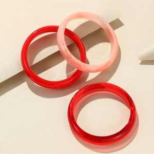 Bracelet en résine au tempérament affirmé, bague géométrique irrégulière unie, bijoux faits à la main pour femmes, couleur et taille personnalisables - Product Image 4