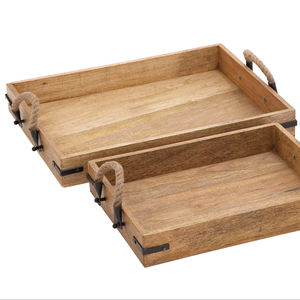 Table Decor <b>Wooden</b> <b>Serving</b> <b>Tray</b> Decorative <b>Serving</b> <b>Tray</b> For Dining - Product Image 1