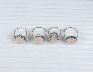 แหวนเพชร scolecite สีส้มคุณภาพสูงเครื่องประดับดีไซน์แบบขายส่งเสน่ห์แหวนชุบเงินรูปร่างแตกต่างกันสำหรับผู้หญิง - Product Image 5