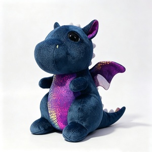 Peluche de dragon bleu scintillant personnalisée, adorable peluche de dragon assis, peluche de dragon galaxie pailletée, dragon à ventre irisé - Product Image 4