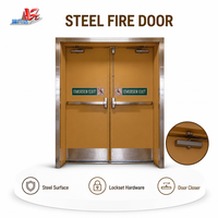 Porte en acier à double battant résistante au feu avec construction robuste pour les applications hospitalières, commerciales et industrielles