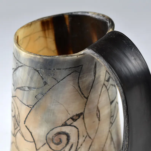 Vente flash : Chope à bière en corne de viking, écologique, lavable au lave-vaisselle, pour les fêtes, chope en corne de buffle, fabrication directe en Inde, artisanat Saniya - Product Image 5
