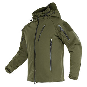 Men's High Quality Winter Softshell <b>Jacket</b> <b>Fleece</b> <b>Lining</b> Windproof Waterproof Breathable Hood Stand Front Logo Waterproof Canvas - Product Image 1
