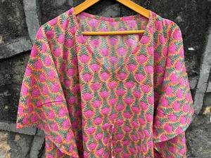 ชุดคลุมโซฟาผ้าฝ้ายออร์แกนิคยาวถึงพื้นพิมพ์ลายดอกกุหลาบ100% ทำด้วยมือและคอลเลกชั่นสั้นๆสำหรับฤดูร้อนซักได้ - Product Image 3