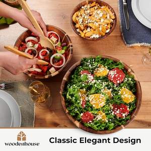 Customized Size Polished High Quality Eco-Friendly Wooden Resin Food Serving Bowl <b>Tableware</b> Kitchenware Handmade Brown Party - Product Image 3