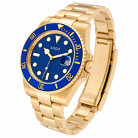 Montre de plongée pour homme avec logo personnalisé OEM, saphir lumineux, étanche 200 m, acier inoxydable, mouvement automatique NH35, montre mécanique pour homme 006