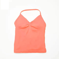 Femmes Fitness Yoga Gilet Sports Gym Vêtements Dos Nu Haut D'entraînement avec Scrunch Soutien-Gorge Intégré Conception Sans Couture