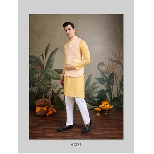 Veste Kurta en soie de créateur en gros d'usine nouvelle collection de vêtements indiens et pakistanais pour les fêtes de mariage - Product Image 1