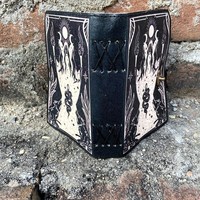 Carnet de croquis vintage A5 en cuir à couverture rigide, reliure cousue, papier fait main à bords festonnés, pour les amateurs de tarot, journal Wiccan, livre des Ombres, cadeau