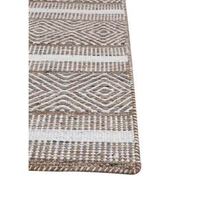 พรมขนสัตว์ลายเรขาคณิตสีน้ำตาลเบจคลาสสิก ทอแบบเรียบ สำหรับห้องนั่งเล่น ห้องโถง รูปทรงสี่เหลี่ยมผืนผ้า รุ่น ADWP-13039 ขนาด 4 เมตร - Product Image 4