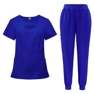 Uniforme d'hôpital de bonne qualité femmes vente en gros Logo sur mesure gommages uniforme d'infirmière clinique médicale - Product Image 4