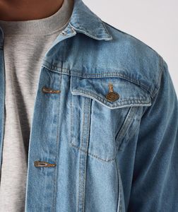 Hot Sale New Arrival Men's Stand Collar Jeans Jacket Unique Style Breathable Winter Jacket with Front Logo Best <b>Material</b> - Product Image 2