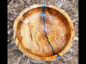 NATURAL UNIQUE DECOR HANDMADE NATURAL WOODEN AND RESIN SALAD BOWL Good Quality for <b>Home</b> and Restaurant Use for Parties - Product Image 4