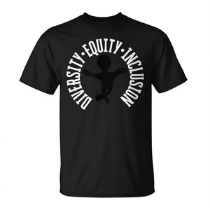 T-shirt Diversity Equity Inclusion nera unisex per adulti taglia media - Product Image 2