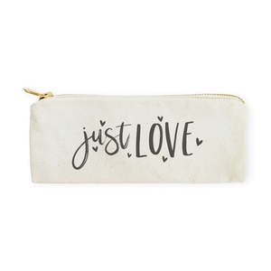 กระเป๋าใส่ดินสอผ้าแคนวาสแบบมีซิปปิด รุ่น Just Love - Product Image 1