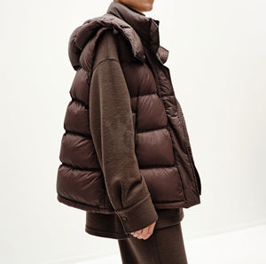 2025 hommes nouveau Style hiver veste de haute qualité imperméable bulle Gilet respirant fermeture éclair Polyester bouffant gilet OEM ODM - Product Image 5