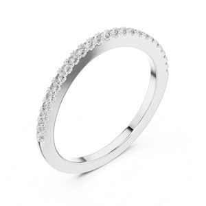 Bague en or blanc 14 carats avec diamant rond de laboratoire pour femmes |   Vêtements de fête |   Nouveau diamant cultivé - Product Image 2