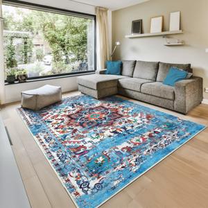 Alfombra Adiva Tejida, Lavable a Máquina, de Pelo Corto, con Base Antideslizante, Diseño Geométrico Liso para Sala de Estar, Dormitorio, Baño - Product Image 4