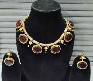 Collier fait main avec collier en pierre de perles naturelles avec boucles d'oreilles bijoux de plage classiques en laiton pour mariage et fête - Product Image 6