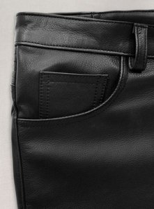 Pantalones Rectos de Cuero 100% de Alta Calidad, Ligeros, de Secado Rápido, Estilo Casual con Cierre de Botones, Largo Regular - Product Image 4