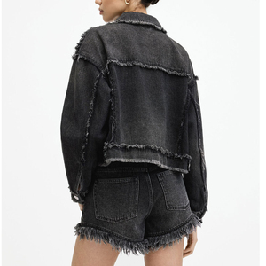 Conjuntos de chaqueta y Faldas vaqueras personalizadas OEM para mujer, prendas de vestir informales, chaqueta de otoño con material de relleno de algodón - Product Image 5