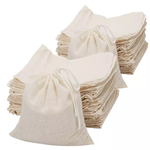 Sac à cordon en toile de coton écologique Sac à provisions réutilisable sac à dos Sac à cordon en polyester avec poche zippée - Product Image 2